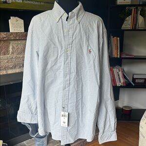 Polo Ralph Lauren Blue and White Striped Shirt